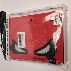 WESOROL iPad 10th Gen 10.9 Inch 2022 Kids Case Stand Red Black Spider Web Style